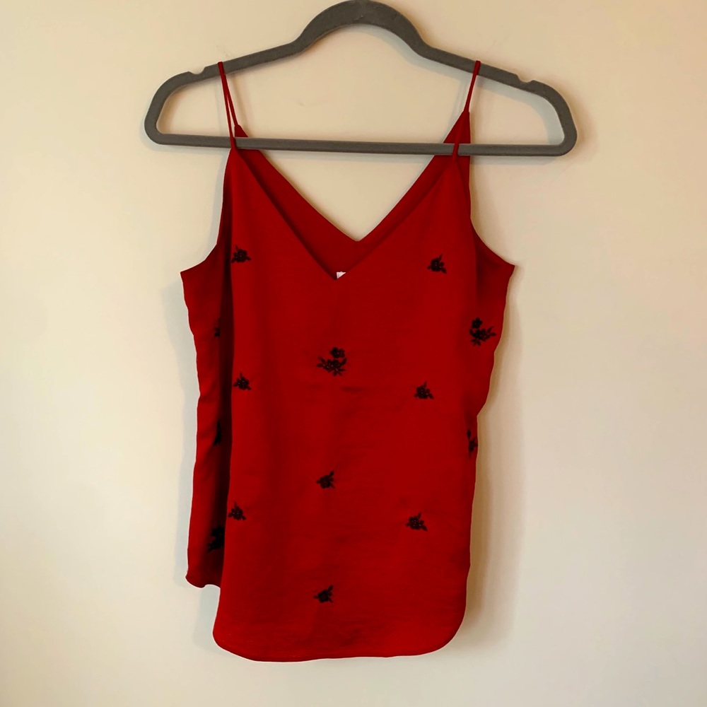 Express Red/Black Floral Camisole Size XS